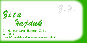 zita hajduk business card